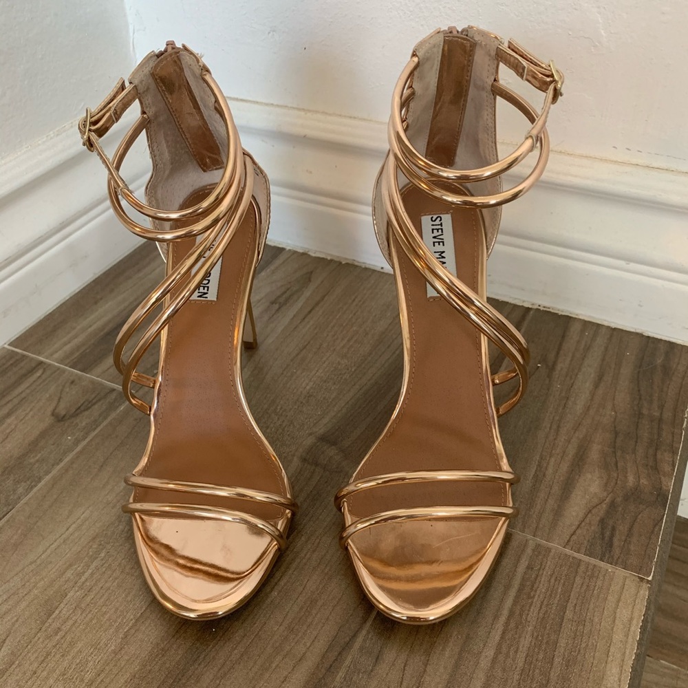 Steve Madden Rose Gold Strappy Heels
